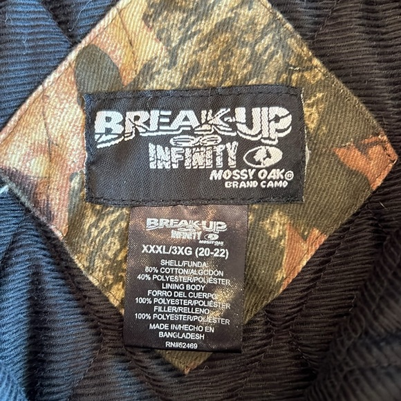 Mossy Oak Break Up Infinite Camo Coat Boys 20-22 (appx Women's M), insulated - Picture 4 of 9